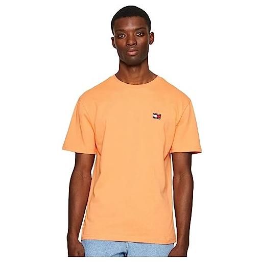Tommy Jeans tommy hilfiger t-shirt uomo arancione t-shirt casual con patch logo xl