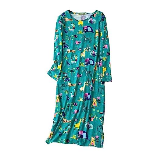 DSJJ pigiami donna cotone lunghi pigiama donna cotone lungo manica lunga eleganti camicie da notte