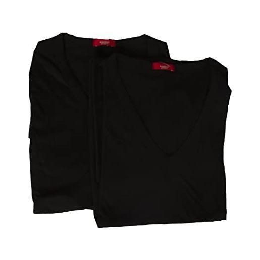 RAGNO confezione 2 t-shirt uomo maglietta intima manica corta camiciola scollo v cotone bipack articolo 601418, 318b argento bipack, xl