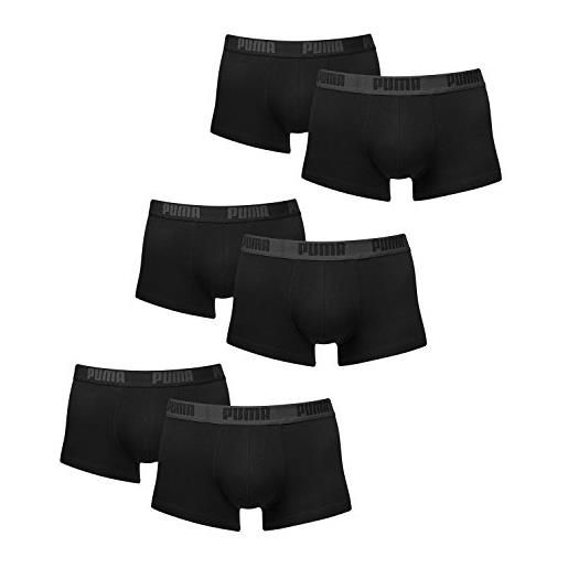 PUMA uomo basic tronco boxer shorts mutande 6 pacco - nero, l - 6-52