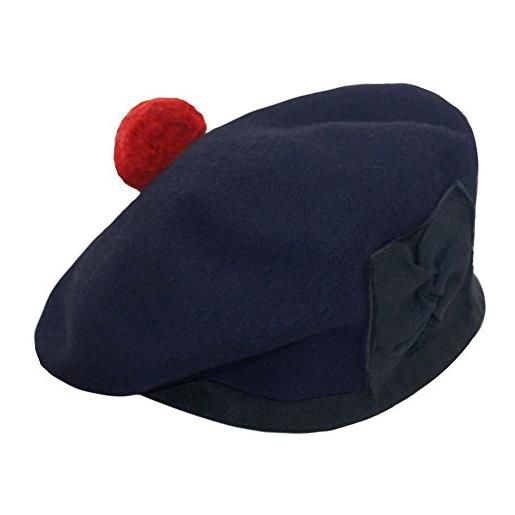 Maze cappello scozzese balmoral in lana cappello barett blu medium