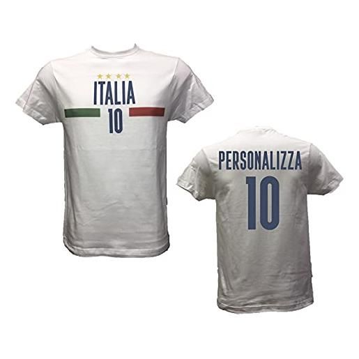 DND DI D'ANDOLFO CIRO t-shirt da bambino maglia bianca italia per veri tifosi italiani, stampata direttamente su tessuto. Personalizzata con il tuo nome e numero o del tuo giocatore preferito (9/10 anni)
