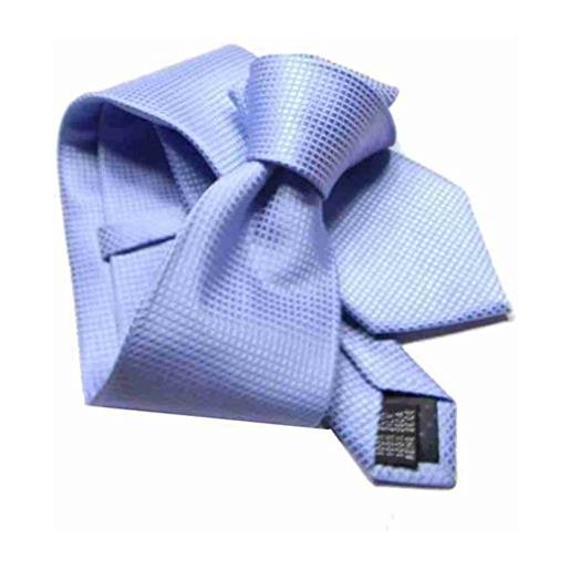 Avantgarde cravatta stretta seta lucida azzurra carta da zucchero serate gala per uomo colore azzurro chiaro misura in punta cm 5 slim size