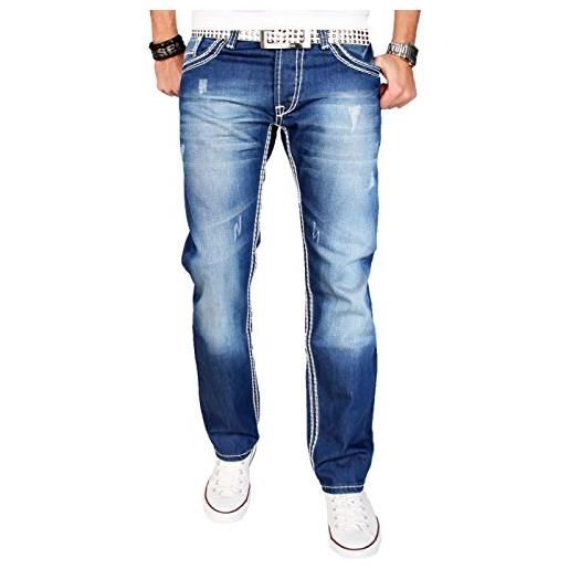 Alessandro Salvarini uomo designer denim jeans bianco-giallo cucitura as011 [as-011 - w33 l30]