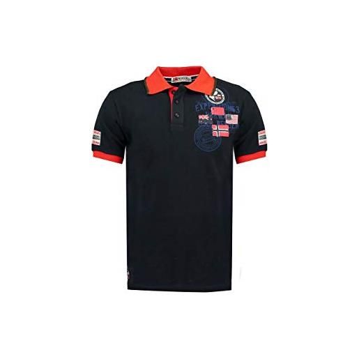 Geographical Norway polo kundreal uomo men t-shirt (l, nero)