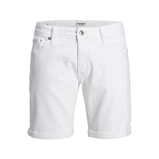 JACK & JONES jjirick jjoriginal mf 309-pantaloncini pantaloncini di jeans, bianco denim, xl uomo