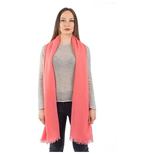DALLE PIANE CASHMERE - pashmina 100% cashmere - made in italy - donna, colore: bianco, taglia unica