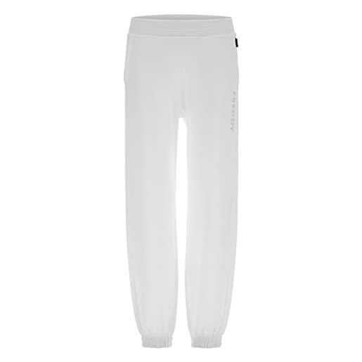 FREDDY - pantaloni sportivi comfort fondo con elastico interno, donna, bianco, medium