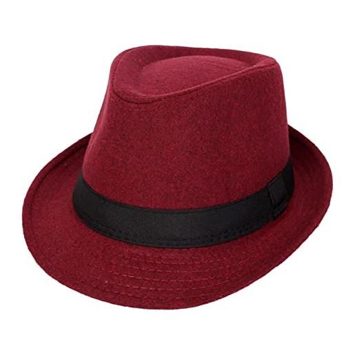 DongBao uomo donna cappello fedora jazz trilby cappelli - cappello in feltro autunno inverno