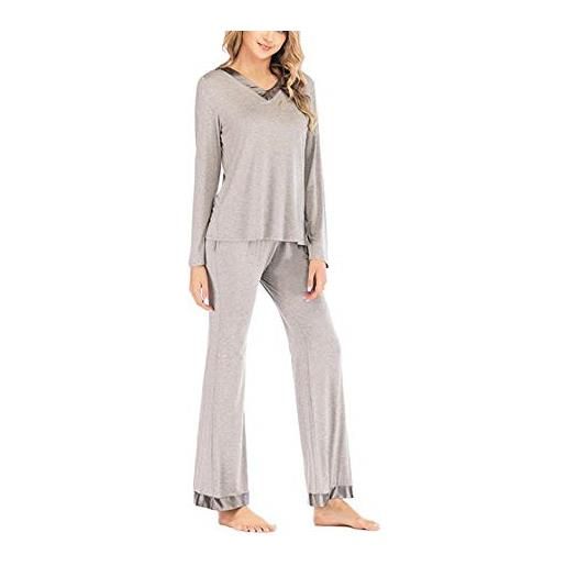 oneforus donna modal elegante pigiama set top e pigiama leggero leggero da donna e bottom loose e silky super soft