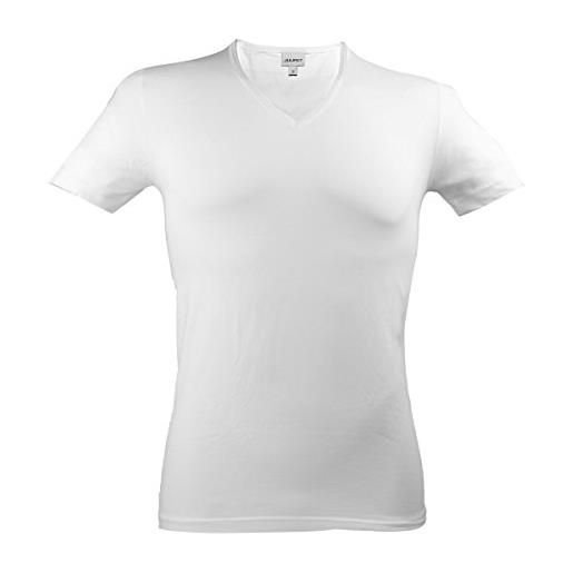 JULIPET uomo jnm121 iper maglietta scollo a v in jersey di cotone elasticizzato (xxl, 10 bianco) it7