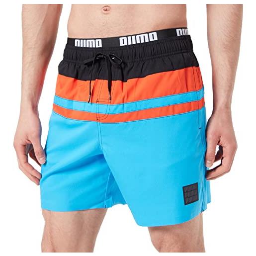PUMA heritage stripe mid shorts, pantaloncini da surf uomo, blue combo, s