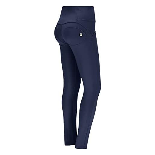 FREDDY - pantaloni push up wr. Up® a vita alta in tessuto sostenibile, blu, small