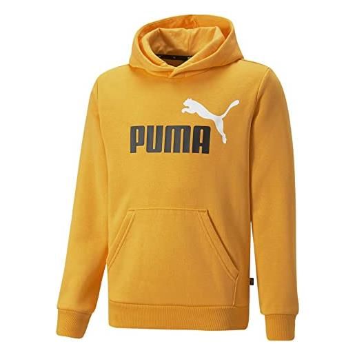 PUMA ess+ 2 col big logo hoodie fl b felpa in pile, mandarino, 8 anni unisex-bimbi