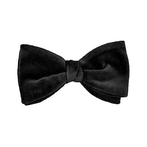Remo Sartori - papillon in velluto da smoking da annodare tinta unita, made in italy, uomo (nero)