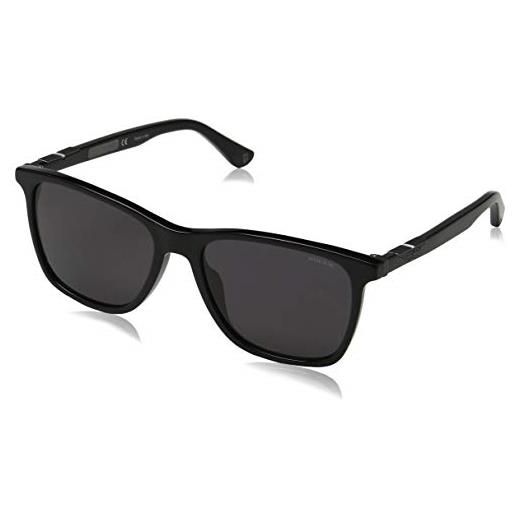 Police spl872 sunglasses, nero lucido, 56 unisex