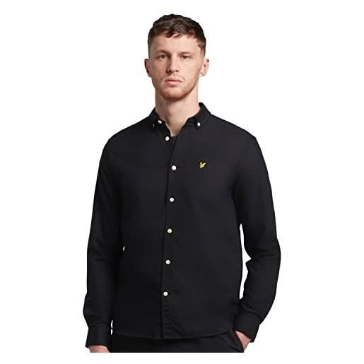 Lyle & Scott uomo camicia oxford leggera regular fit nero corvino xxl