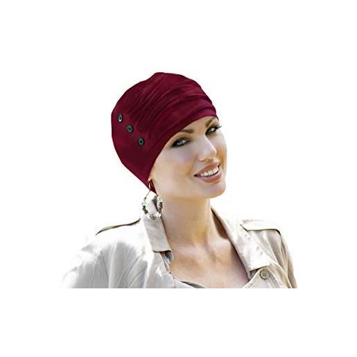MASUMI louise - copricapo di turbante di chemio di bambù per malati di cancro, alopecia o perdita di capelli - donna (grigio metallico)