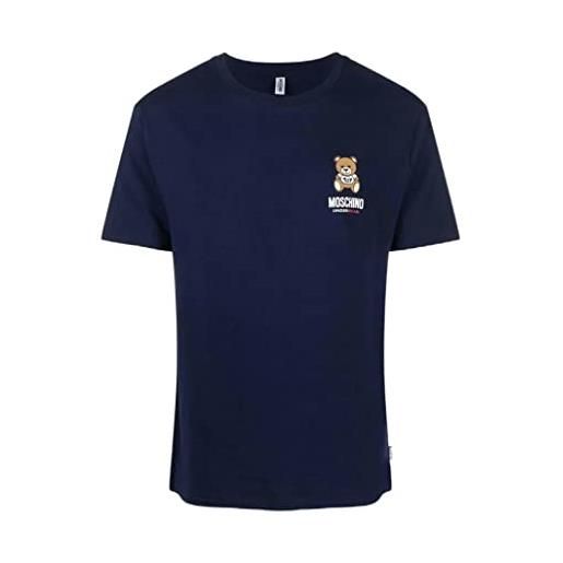 Moschino t-shirt uomo a07844410 blu t-shirt intimo xl