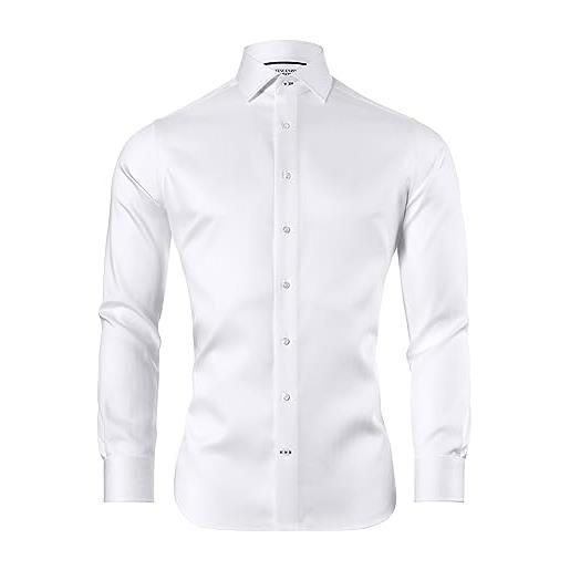 Vincenzo Boretti camicia, slim-fit/taglio aderente, twill - non-stiro blu ghiaccio 37-38