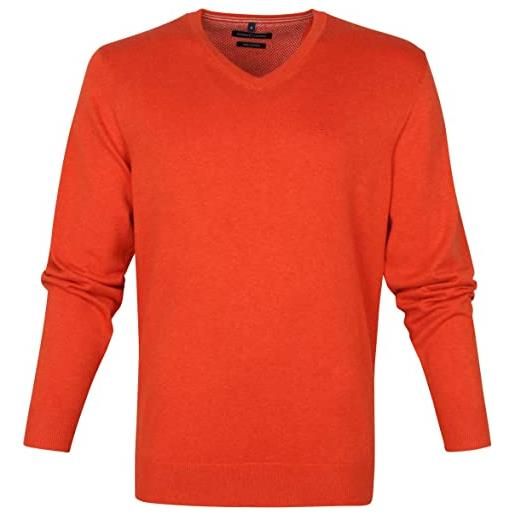 CASAMODA casa moda nos 004430 - maglione da uomo con scollo a v, taglia xxl, colore: arancione
