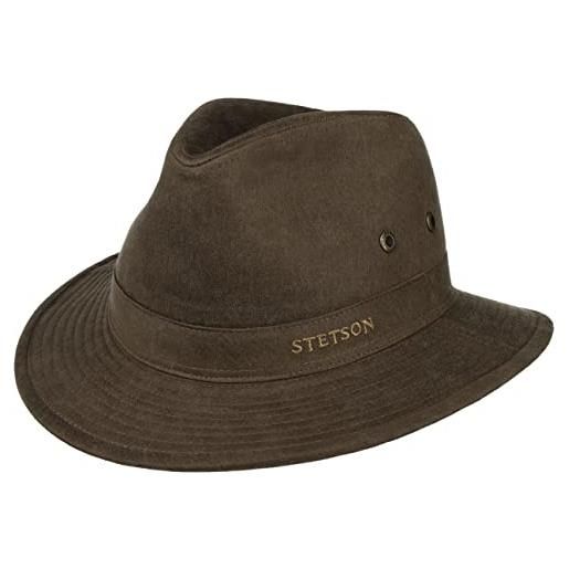 Stetson cappello anti uv stampton traveller uomo - estivo da sole di tessuto primavera/estate - l (58-59 cm) marrone