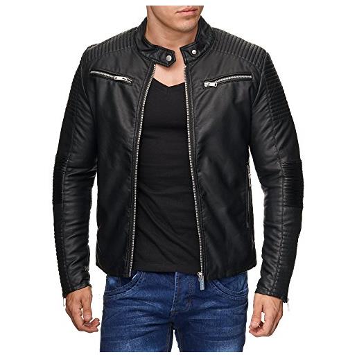 Redbridge giacca da uomo in pelle sintetica ecopelle giubbino mezza stagione stile biker nero xxl