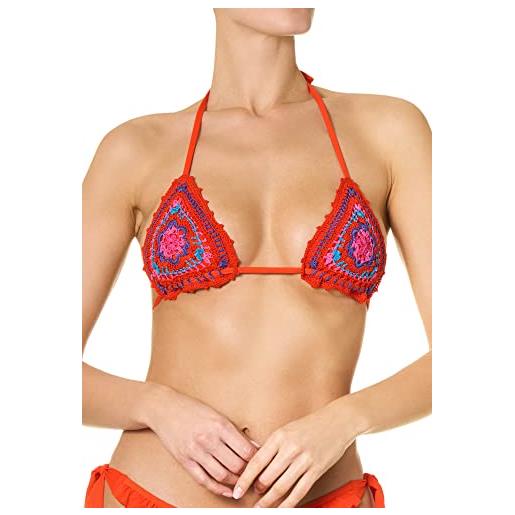 Goldenpoint bikini donna reggiseno triangolo crochet, colore arancione, taglia 3