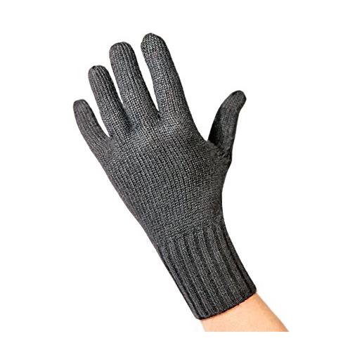 CASH-MERE.CH guanti invernali raffinati e caldi in cachemire al 100% per touch screen (grigio/grigio scuro, l/xl)