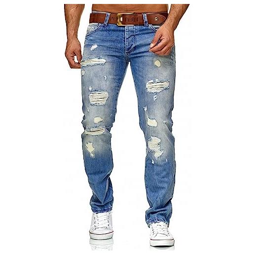 Redbridge jeans da uomo destroyed denim jeans regular fit rb-157 rb-162 rb-171, rb-171 - azzurro, 31w x 30l