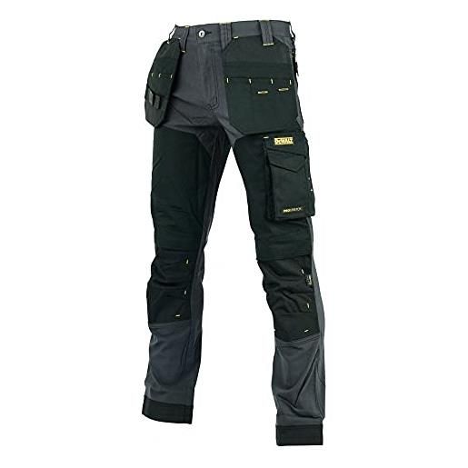 Dewalt dewmem3833-tb memphis-pantaloni con fondina in vita, 96,5 cm, gamba 83,8 cm, nero/grigio, 38w / 33l uomo