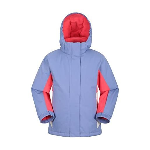 Mountain Warehouse honey - giacca da sci bambino - giacca resistente alla neve, polsini regolabili, rivestimento in pile, invernale blu scuro, 3-4 anni