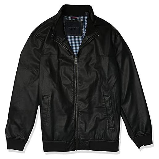 Tommy Hilfiger pelle sintetica liscia, vuota giacche in ecopelle, nero, xl (alto) uomo