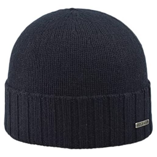 Melegari berretto cuffia beanie treviso | 100% cashmere | made in italy | unisex (blu scuro)