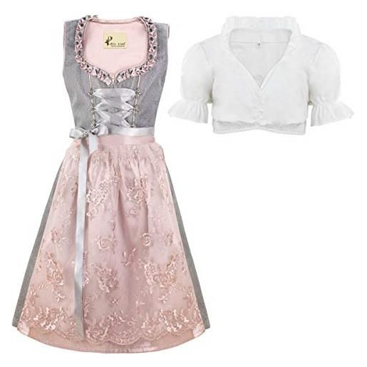 Alte Liebe kd-103 vestito per occasioni speciali, grigio/rosa, 152 cm bambina