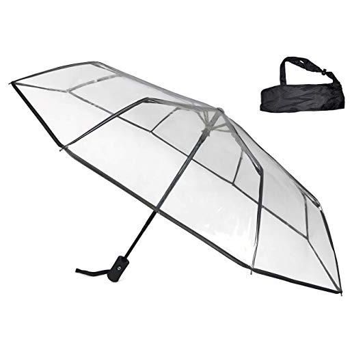 Sternenfunke - ombrello pieghevole trasparente nero