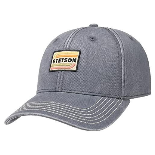 Stetson cappellino lenloy cotton uomo - cap berretto baseball curved brim fibbia in metallo, con visiera, fodera estate/inverno - one si cammello