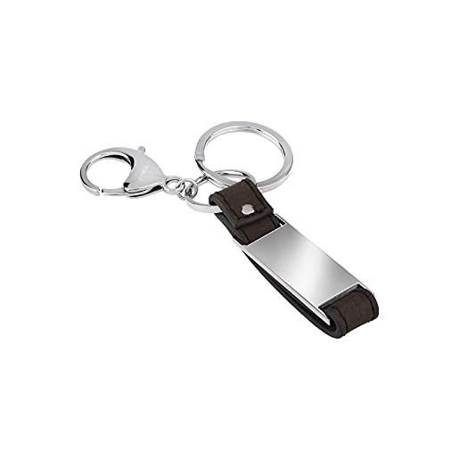 Breil portachiavi collezione keychain-b mix in pelle e acciaio per uomo it one size