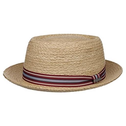 Stetson cappello in rafia terlaco pork pie uomo/donna - estivo cappelli da spiaggia sole primavera/estate - xl (60-61 cm) natura