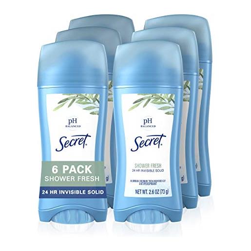 Secret original shower fresh scent women's invisible solid ph balanced antiperspirant & deodorant 2.6 oz (pack of 6) by Secret