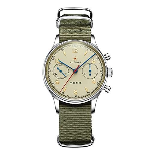Aesop 38mm cronografo meccanico uomini orologi st1901 1963 movimento gooseneck uomini orologi da polso in acciaio inox zaffiro impermeabile orologio militare pilota