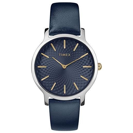 Timex orologio analogico-digitale quarzo donna con cinturino in pelle tw2r36300