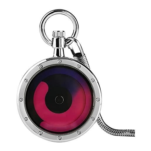 JTWMY steampunk moderno minimalista design creativo giradischi orologio da tasca al quarzo catena orologio regali-3