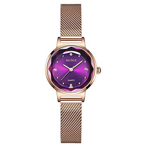 RORIOS orologi da donna analogico al quarzo orologi da polso minimalista mesh cinturino diamante simulato moda women watches