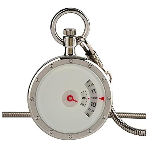 JTWMY steampunk moderno minimalista design creativo giradischi orologio da tasca al quarzo catena orologio regali-5