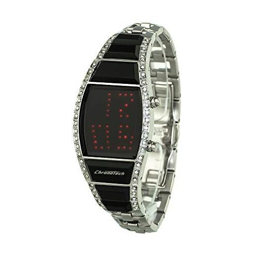 Chronotech orologio digitale donna con cinturino in acciaio inox ct7122ls-03m