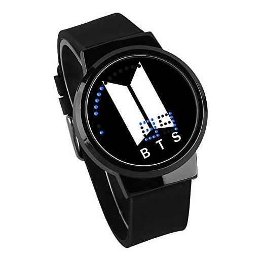 Haonb orologio uomo, creative touch screen led orologio bts impermeabile orologio elettronico luminoso b