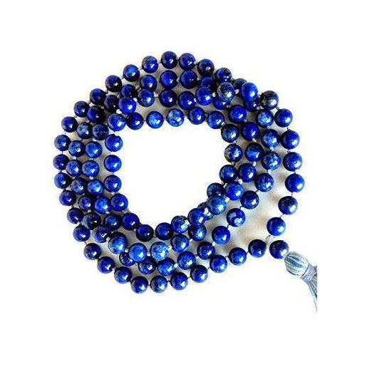 Jaipur Gems Mart collana naturale aaa lapislazzuli 108 mala | lapislazzuli mala | 108 collana con perline di preghiera | bracciale mala annodato a mano | japa mala | perline rotonde da 8 mm | nappa meditazione |