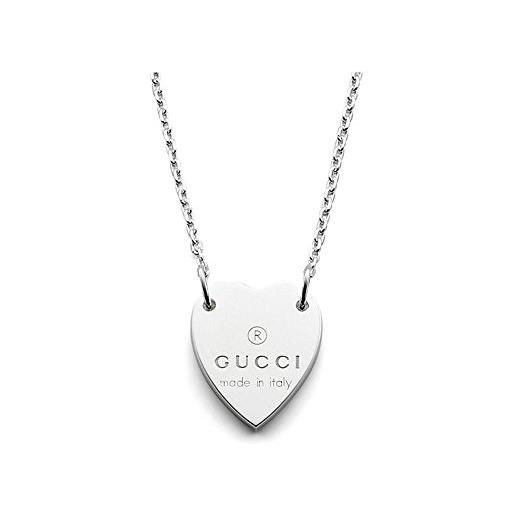 Gucci collana in argento con cuore inciso Gucci trademark ybb22351200100u