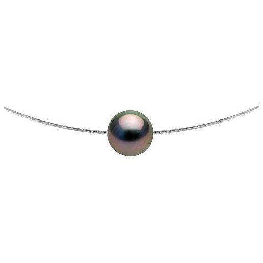 PEARLS & COLORS NATURAL FINE PEARLS pearls & colors - collana vera perla di coltura di tahiti rotonda 8-9 mm - qualità a+ - disponibile in oro giallo e oro bianco - gioiello da donna
